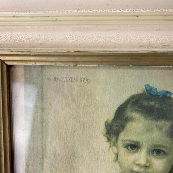 William Bouguereau Girl with Cherries Vintage/Antique Framed Print - Picture 4 of 9